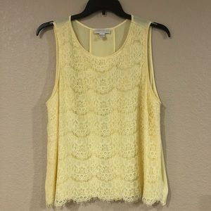 Pale Yellow lace Tank